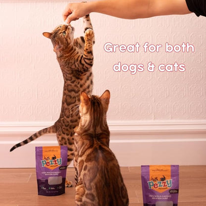Silver Carp Chips Dog &amp; Cat Treats | Single Ingredient | Wild Caught | Made w/Invasive Fish | Grain Free | High Protein + Low Fat | Hypoallergenic | Made in The USA (2 Pack)