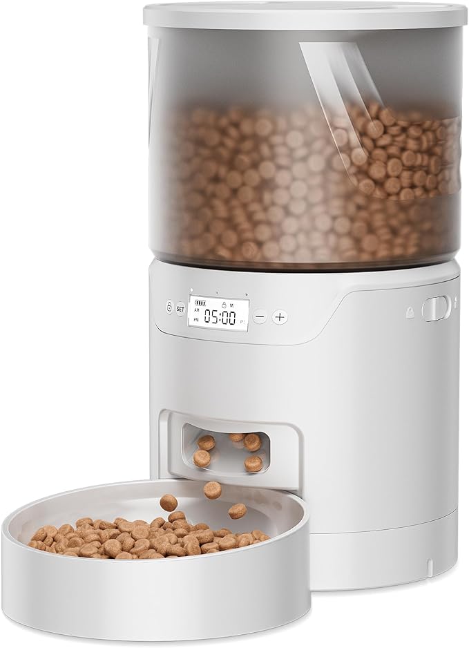 Automatic Cat Feeder: 3L Auto Food Dispenser with Timed Feeding| 6 Meal Programmable&amp; 1-20 Portion Precise Control- Easy to Clean &amp; Setup for Cat Indoor| Desiccant Bag Keep Food Fresh