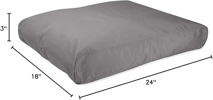 K9 Ballistics Tough Rectangle Pillow Small Dog Bed - Removable Cover, Washable, Durable &amp; Water Resistant Dog Bed Made for Small Dogs 24"x18" Light Gray Velvet