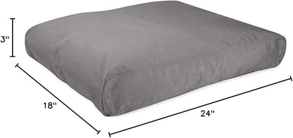 K9 Ballistics Tough Rectangle Pillow Small Dog Bed - Removable Cover, Washable, Durable &amp; Water Resistant Dog Bed Made for Small Dogs 24"x18" Light Gray Velvet