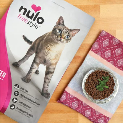 Nulo Freestyle High Protein Cat &amp; Kitten Food, Chicken &amp; Cod Recipe - Natural Grain-Free Dry Cat Food with Omega Fatty Acids &amp; Probiotics, 4 lb Bag