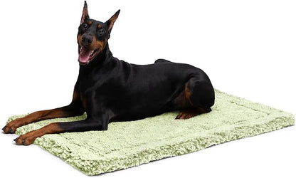Stoutwool Indestructible Dog Bed - Fluffy Chew Proof Dog Crate Pad - Tough Kennel Pad for Aggressive Chewers - Washable, Ideal for Large Breeds &amp; Fits 42-Inch Crate - 41"x27", Gleam