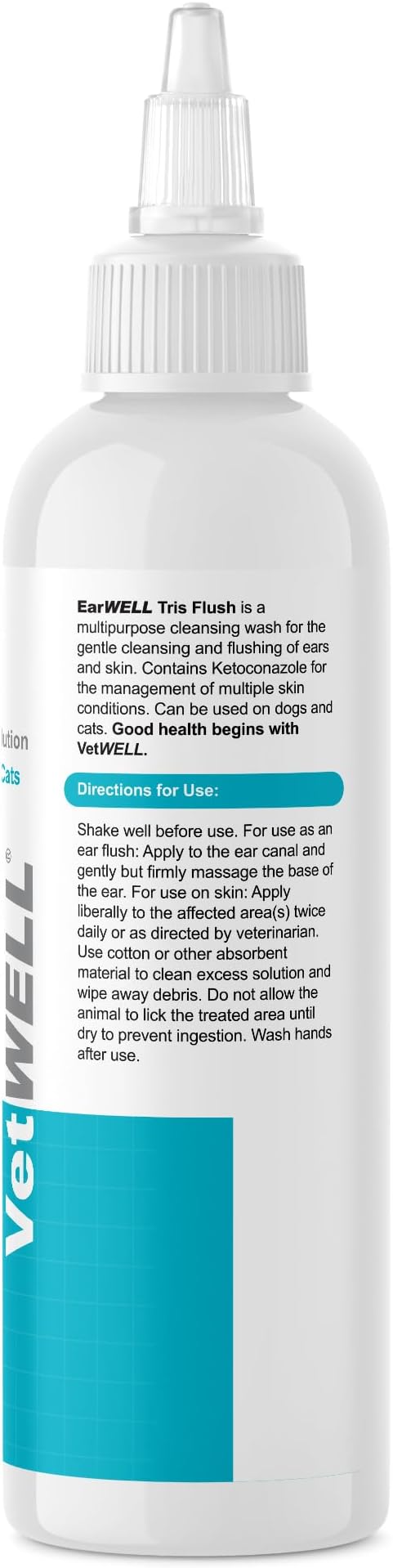 VetWELL Dog Ear Cleaner Solution &amp; Infection Treatment for Dogs &amp; Cats, Tris Otic Cleanser Drops Helps Eliminate Odor and Relieve Infections - 12oz