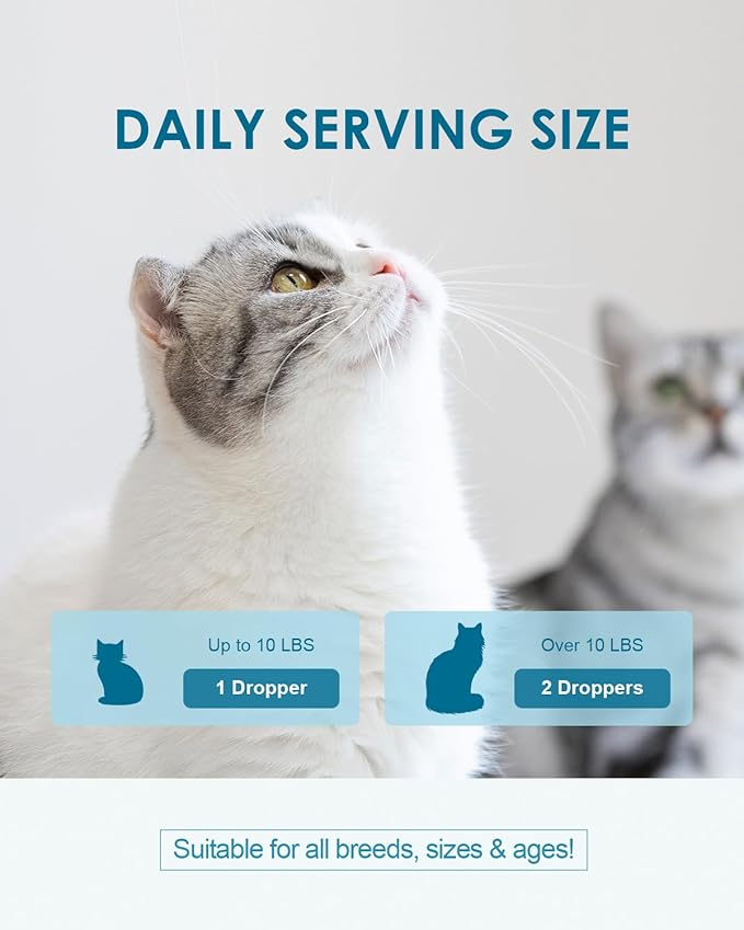 Hairball Treatment for Cats,Cat Hairball Remedy,Hair Ball Relief,Feline Digestive Support Supplement with Enzymes,Fiber &amp; Psyllium Husk–Natural Constipation Relief (Cat Grass Flavor/2floz)