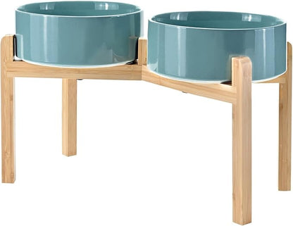 SPUNKYJUNKY Elevated Dog Bowls Ceramic, 8.3&