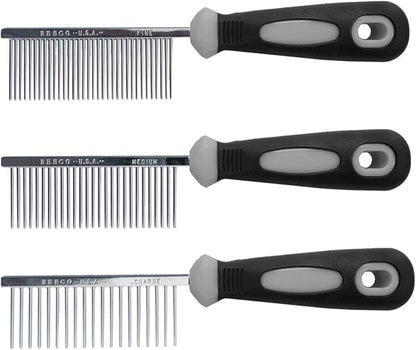 Resco Professional Anti-Static Dog, Cat, Pet Comb for Grooming, Medium Tooth Spacing, 1-Inch Pins