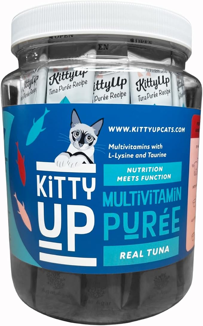 Lickable Cat Treats -Real Tuna Multivitamin Puree with Lysine &amp; Taurine for Indoor Cats | Grain-Free, Squeeze Tube (50 Pack)