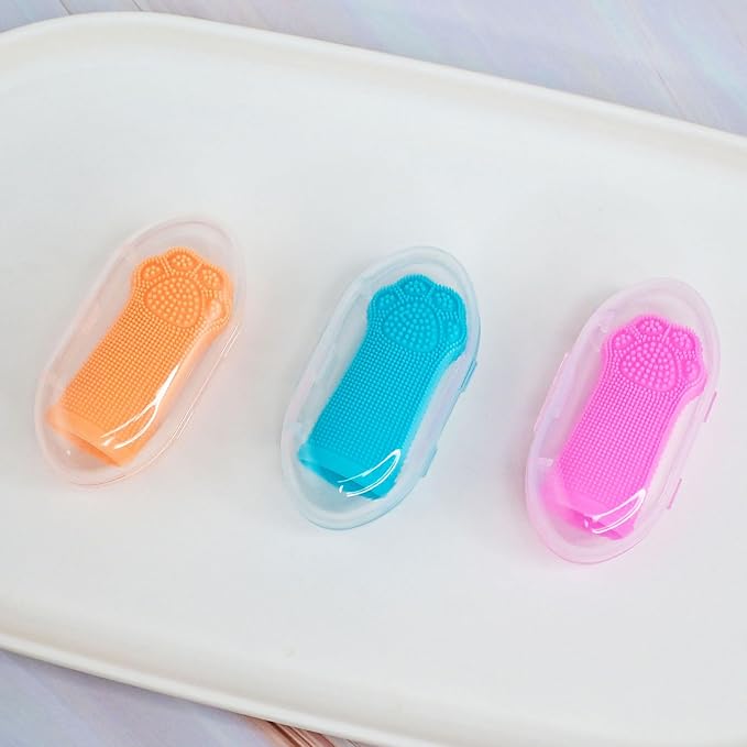Hera Harmony Finger Toothbrush for Small Dogs, Cats &amp; Puppies, Soft Silicone, 3 Pack