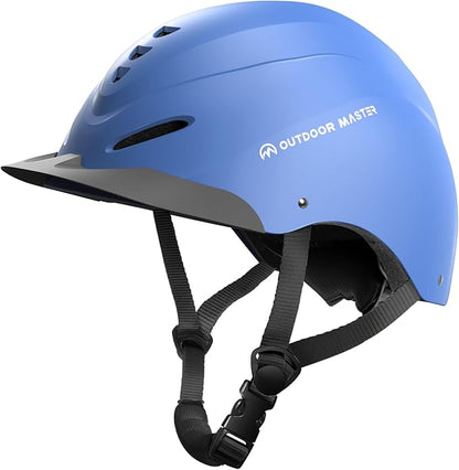 OutdoorMaster Equestrian Helmet, Horse Riding Helmet with Sun Visor and Excellent Ventilation, Adjustable Safe Helmet for Men, Women &amp; Youth
