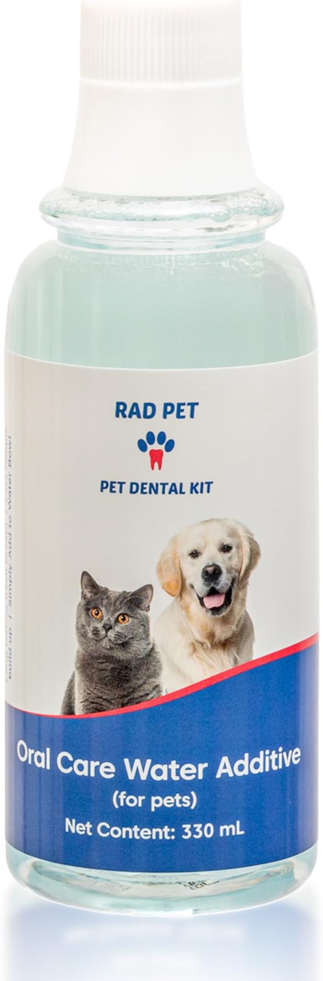 Rad Health Water Additive – Dog Dental Water Additive for Fresh Breath, Plaque &amp; Tartar Control, Easy Mouthwash for Dogs &amp; Cats, 330ml Formula Supports Daily Oral Hygiene, No Brushing Needed