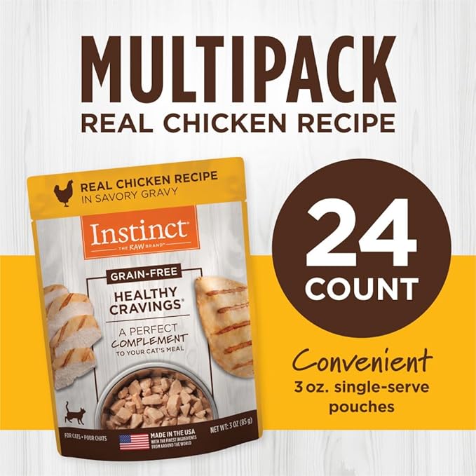 Instinct Healthy Cravings Grain Free Real Chicken Recipe Natural Wet Cat Food Topper by Nature&