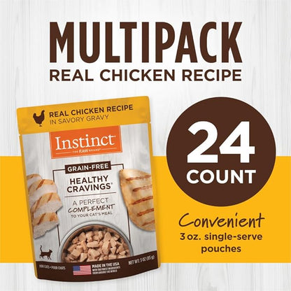 Instinct Healthy Cravings Grain Free Real Chicken Recipe Natural Wet Cat Food Topper by Nature&