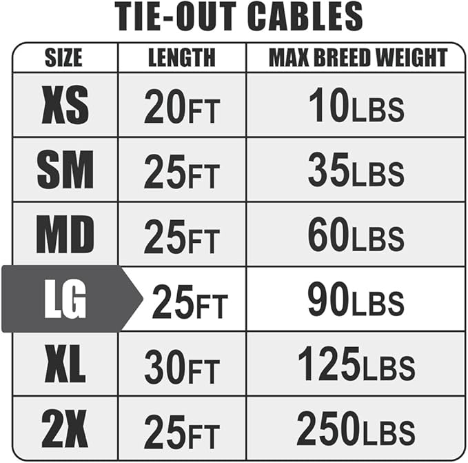 BV Dog Tie Out Cable 25 Feet - Heavy Duty Dog Lead up to 90 Pounds - Reflective &amp; Rust-Free with Quick Release Swivel Clips &amp; 360° Rotating Clasp - Tangle-Free Dogs Runner for Yard (Silver, Single)