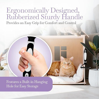 Fuller Brush Dual-Head Dematting Pet Comb - Stainless Steel Teeth with Slightly Sharp Edges - 7 Narrow-Gap &amp; 9 Wider-Gap on Other Side - Use to Remove Stubborn Fur &amp; For Grooming Dogs &amp; Cats