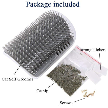 3.0 Softer Cat Self Groomer with Catnip, Dog Cat Corner Groomer,Wall Corner Scratcher Comb,Grooming Massage Brush, Perfect Scratch Massager Tool for Long &amp; Short Fur Kitten/Puppy (1 Pack)