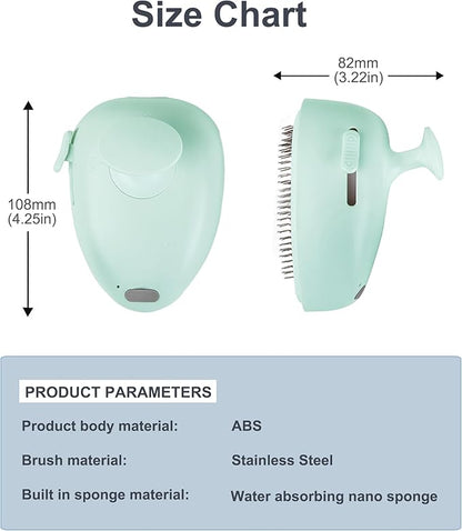 Cat Steam Brush for Shedding,Self Cleaning Cat Brush with Steam,Rechargeable Pet Steam Brush,Mist Brush Comb for Indoor Cats,Cat Hair Brush,Steamy Cat Brush for Short&amp;Long Haired Pets.(Green)