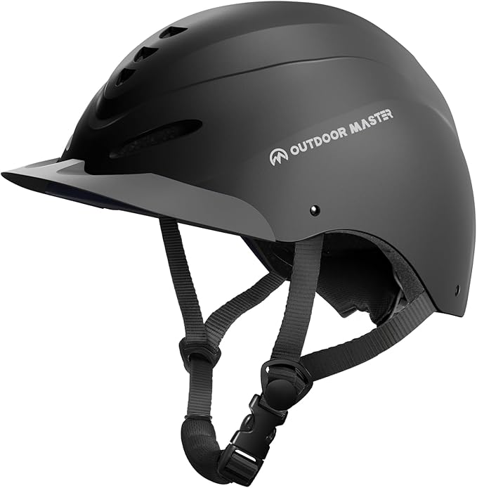 OutdoorMaster Equestrian Helmet, Horse Riding Helmet with Sun Visor and Excellent Ventilation, Adjustable Safe Helmet for Men, Women &amp; Youth