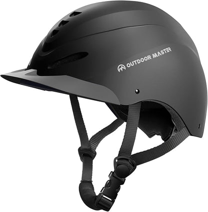 OutdoorMaster Equestrian Helmet, Horse Riding Helmet with Sun Visor and Excellent Ventilation, Adjustable Safe Helmet for Men, Women &amp; Youth