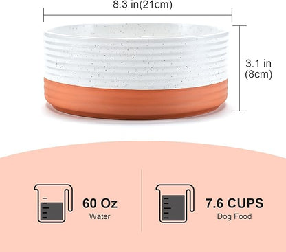 SPUNKYJUNKY Ceramic Dog Bowls 2 Pack, 8.3&