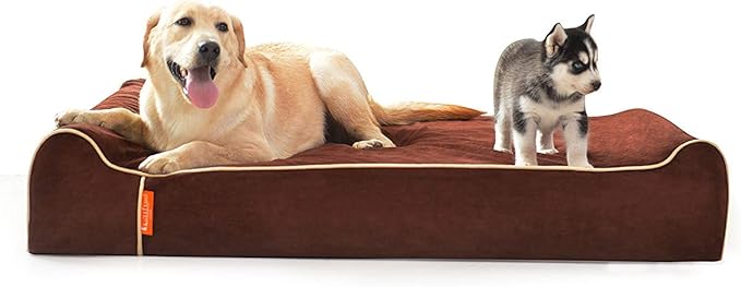 Laifug Orthopedic Memory Foam Extra Large Dog Bed Pillow(50"x36"x10", Chocolate) Durable Water Proof Liner &amp; Removable Washable Cover &amp; Smart Design
