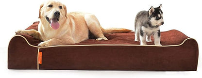 Laifug Orthopedic Memory Foam Extra Large Dog Bed Pillow(50"x36"x10", Chocolate) Durable Water Proof Liner &amp; Removable Washable Cover &amp; Smart Design