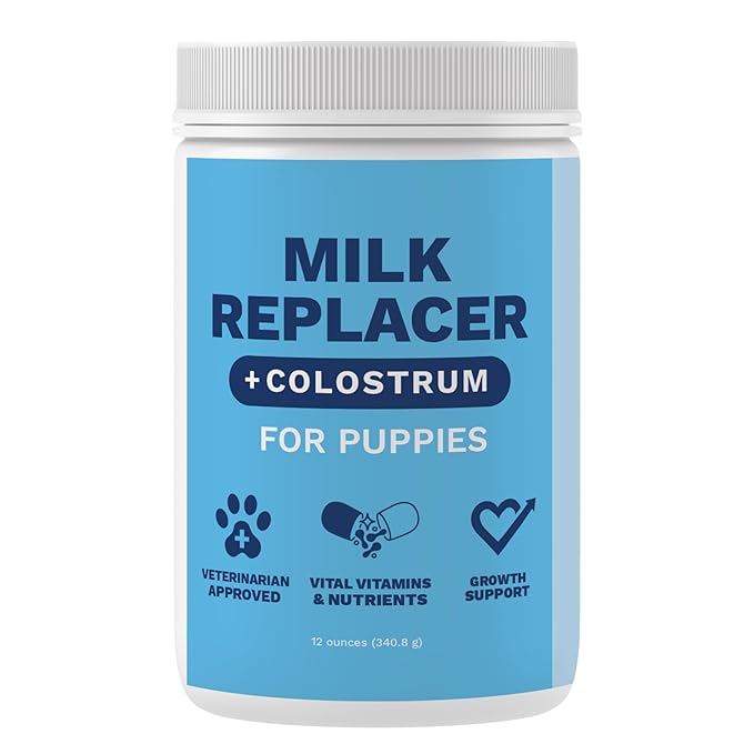 Under the Weather Puppy Milk Replacer Powder + Colostrum | Puppy Milk Replacement Formula | Nutrient-Rich Formula with Colostrum for Immune &amp; Digestive Support – 12 oz