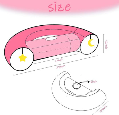 Cat Tunnel, Large Indoor Durable Collapsible Interactive Cat Tube with Peek-A-Boo Hole, Hanging Toys, and Crinkly Paper Lining - Cute Tunnel for Cats, Kittens, Puppies &amp; Rabbits, Pink
