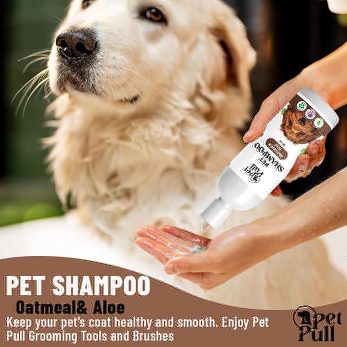 Pet Shampoo and Conditioner for Dogs and Cats - Plant-Based Dog Shampoo Cleanser - Pet Supplies for Pets - Sensitive Skin Dog Wash- Made in The USA (16 oz) (Oatmeal &amp; Aloe, Shampoo)