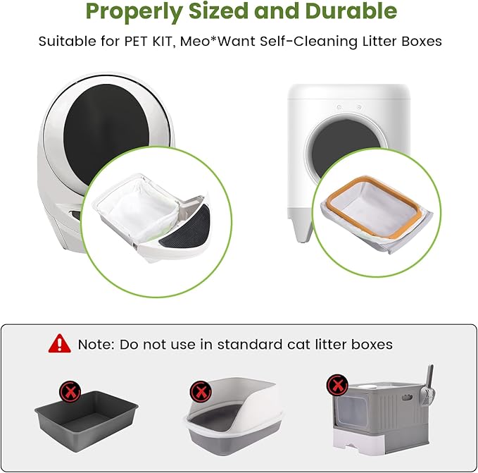 67 Count Waste Drawer Bags for Robot 3 4 and Compatible with Most Self Cleaning Litter Box &amp; ScoopFree Clumping Poop Bin, 9 Gal Kitty Drawstring Liners Leak-proof Disposable Pet Trash Replacement Bags