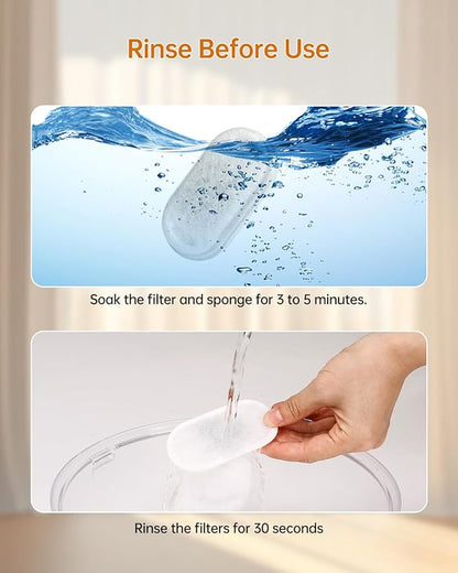 Cat Water Fountain Filter, Filters Replacement for 108Oz/3.2L&amp;67Oz/2L&amp;135Oz/4L Stainless Steel Pet Water Drinking Fountain, Dog Indoor Water Dispenser Fountain Carbon Filter (8 Filters &amp; 8 Sponges)