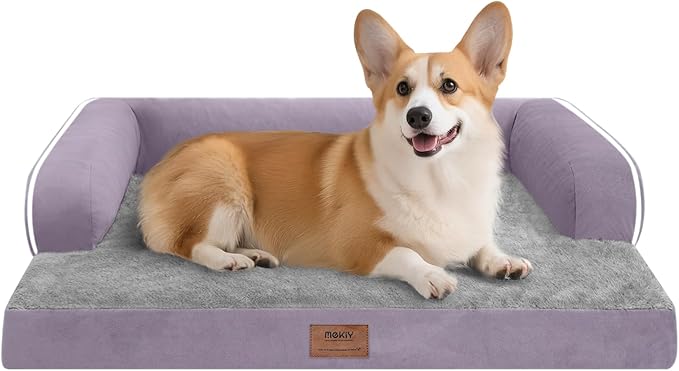 Dog Bed Medium Size Dog-Orthopedic Waterproof Bed for Dogs,Foam Couch Sofa with Washable Removable Cover &amp; Non-Slip Bottom-Purple