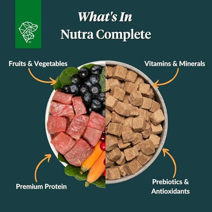 ULTIMATE PET NUTRITION Nutra Complete Freeze Dried Raw Dog Food, Veterinarian Formulated with Antioxidants, Prebiotics &amp; Amino Acids (5 Ounce, Chicken)