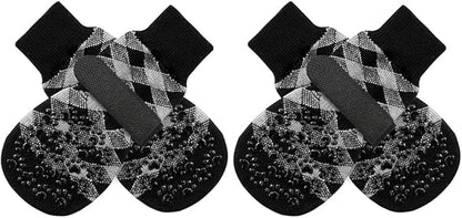 EXPAWLORER Anti Slip Dog Socks to Prevent Licking Paws, Dog Shoes for Hot Pavement, Dog Booties for Small Medium Large Senior Dogs, Traction Control Boots &amp; Paw Protectors for Hardwood Floors