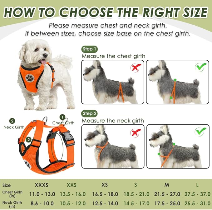 SlowTon Dog Seat Belt Harness for Car, Dog Car Harness Adjustable Mesh Breathable &amp; Dog Seatbelt Safety Tether with Elastic Bungee for Small Medium Large Pets(Orange, Double Clip, XXS)