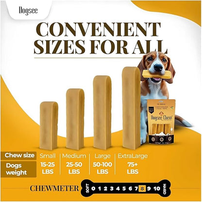 Dogsee Original Himalayan Yak Chews for Dogs 2lb (Medium - 12 Bars) | 100% Natural | Dog Treats Healthy | No Grain, No Gluten | Teeth Cleaning