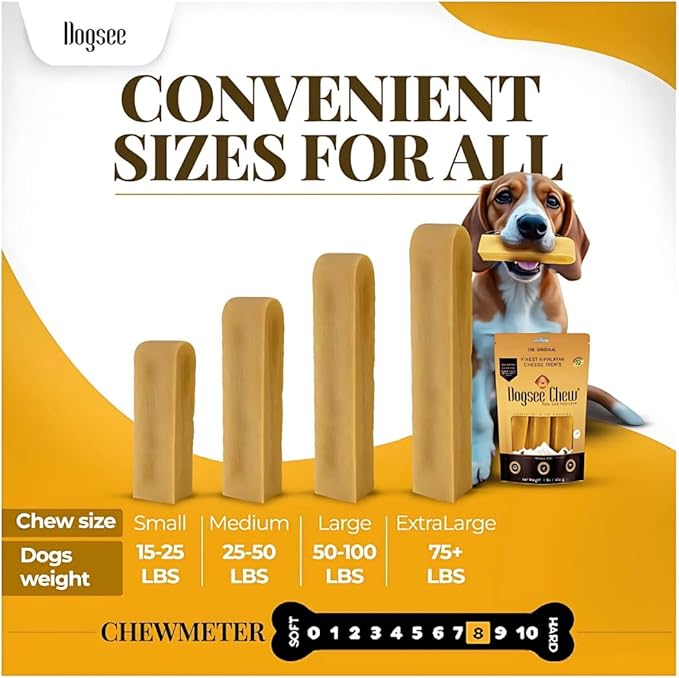 Dogsee Original Himalayan Yak Cheese Chews (XL - 9 Pieces) | Rawhide-Free | Long-Lasting | Fights Plaque &amp; Tartar | Helps Clean Teeth