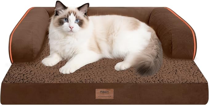 Small Dog Bed and Cat Sofa Waterproof Orthopedic Dog Beds for Small Dogs Cat Bed Comfy Pet Couch Sofa Beds with Washable Removable Cover &amp; Non-Slip Bottom