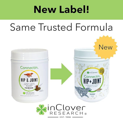 InClover Connectin Natural Hip &amp; Joint Supplement for Dogs with Glucosamine, Chondroitin &amp; Hyaluronic Acid - Powder for Dog Mobility, Comfort &amp; Active Lifestyle Support, 23oz