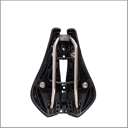 SRT Super Short Noseless Pain-Free Adjustable Bicycle Saddle Black with Titanium Rails Custom Fit Comfort, one Size