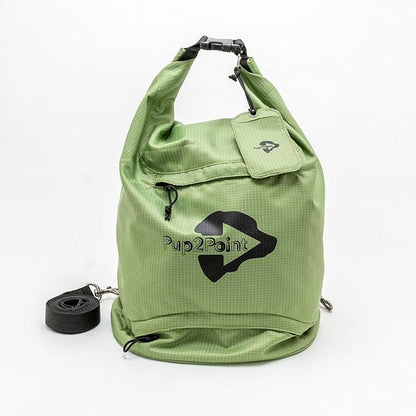 Dog Travel Bag – Large Capacity Pet Food Organizer with Backpack Leash, Water-Resistant &amp; Food-Safe, Includes ID Tag – Travel Gear for Dogs, Hiking, Camping &amp; Road Trips (Green)