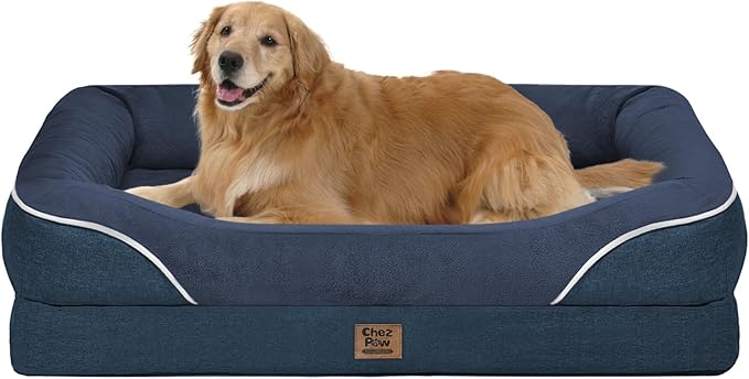 Removable Orthopedic Large Dog Bed -XL Large Dog Beds with Washable Cover and Removable Bolsters Non-Slip Bottom &amp; Waterproof Pet Bed Sofa for Big Size Dogs