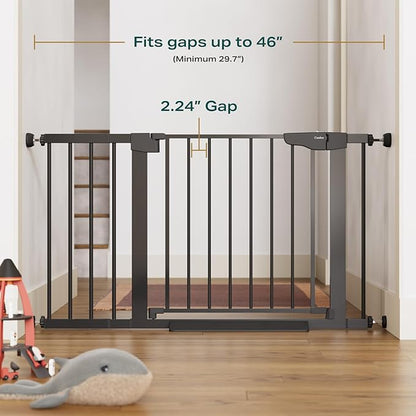 Cumbor 2 Pack 29.7-46" Baby Gate for Stairs, Mom&