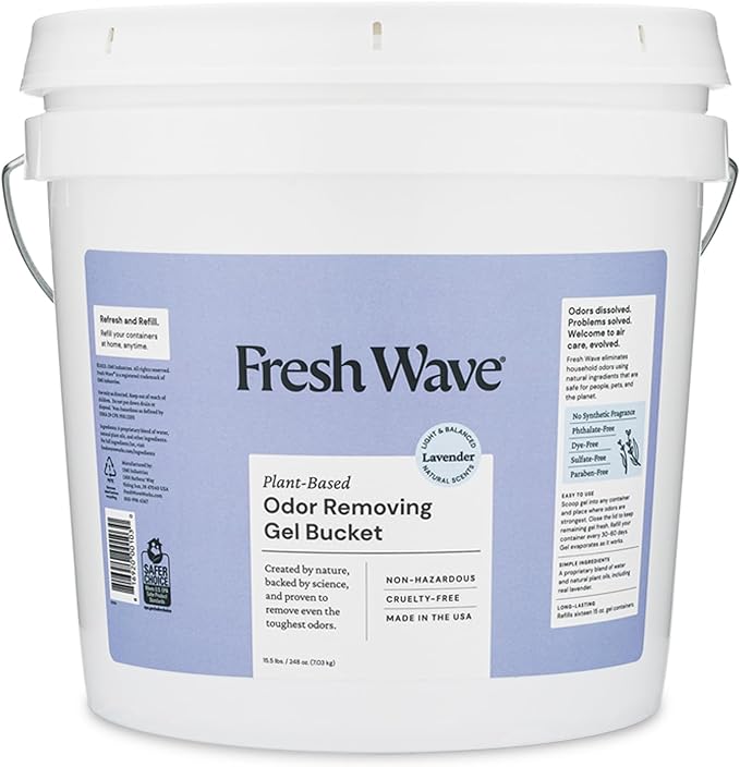 Fresh Wave Odor Removing Gel Bucket, 15.5 lb. (248 oz.) | Lavender Scent Refill | Odor Absorbers for Home | Safer Odor Relief | Natural Plant-Based Odor Eliminator | For Cooking, Trash &amp; Pets