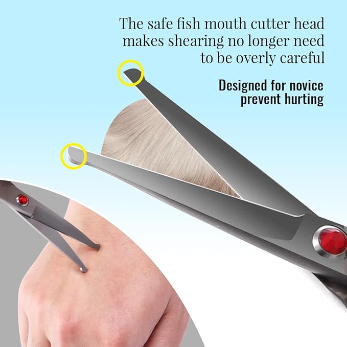 4.5" Dog Grooming Scissors - 3 Pcs Curved &amp; Straight Thinning Shears for Small Dogs &amp; Cats - Japan 440C Stainless Steel