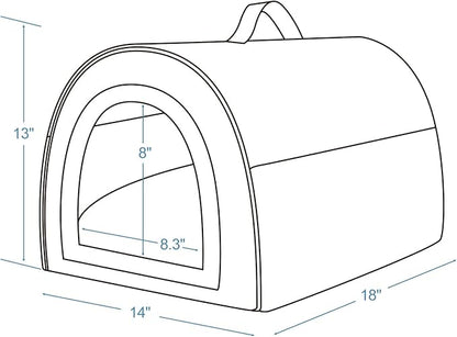 Jiupety Indoor Dog House, 2 in 1 Portable Foldable House Bed with Cover, Pet Tent &amp; Cave Bed for Cats and Small Dogs, M(18"×14"×13"), Up to 9 Lb, Grey