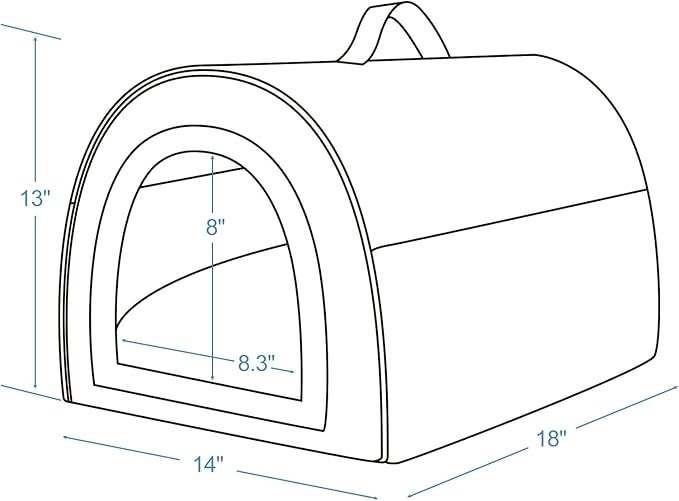 Jiupety Indoor Dog House, 2 in 1 Portable Foldable House Bed with Cover, Pet Tent &amp; Cave Bed for Cats and Small Dogs, M(18"×14"×13"), Up to 9 Lb, Brown