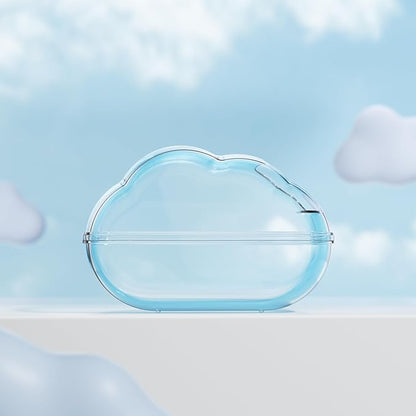 BUCATSTATE Hamster Sand Bath Container Transparent Hamster Dust Bath Kit Dwarf Toilet with Scoop Set Cage Accessories for Small Animals, Gerbil, Syrian Hamster, Mouse (Blue, Medium)