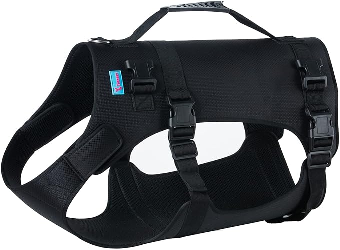 Dog Lift Harness, Rehabilitation Lifts Vest for Dogs, Support &amp; Recovery Sling, Adjustable Breathable Lifting Straps for Old, Joint Injuries, Arthritis, Paralysis Dogs Walk (S, Black)