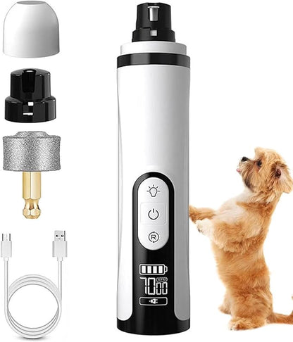Upgrade Heusom Groom Pro Nail Grinder Cordless with LED Light &amp; 3 Speeds, Dog Cat Nail Trimmer 2000mAh Long-Lasting Battery for Thick Nails for Dogs and Cats (1 Pc+1 Head)