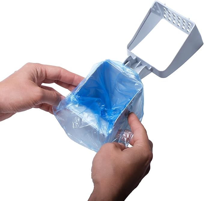PURRFECT POUCH Cat Litter Shovel with Built-in Scooper &amp; Holder | Kitty Pooper Scooper &amp; Sifter | Includes 1 Roll of Litter Scoop Bags